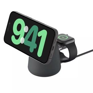 2708 Belkin BoostCharge Pro 2-in-1 Wireless Charging Dock w/ Magsafe 15W - Black